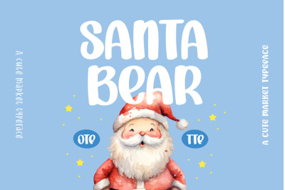 Santa Bear Font, Brush Font, Christmas Typeface, Multilingual Font