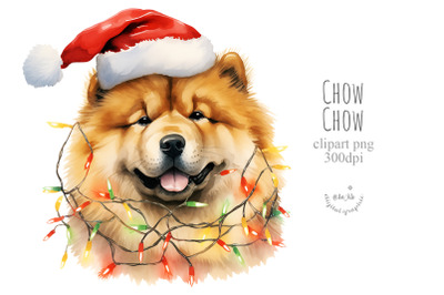 Christmas Chow Chow dog