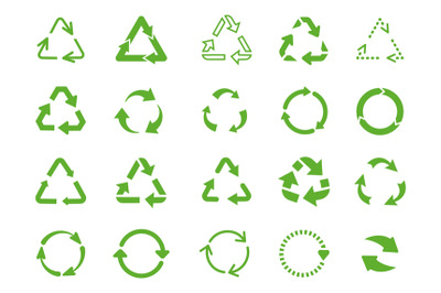 Reusable round arrows elements, lifecycle arrow symbol. Recycle logo,