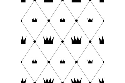 Crown elegance seamless pattern. Royal crowns fabric print, queen king