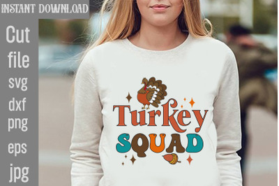 Turkey Squad SVG cut file&2C;Retro Thanksgiving Bundle&2C;Thanksgiving Subli