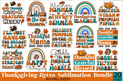 Thanksgiving SVG bundle&2C;Retro Thanksgiving Bundle&2C;Thanksgiving Sublima
