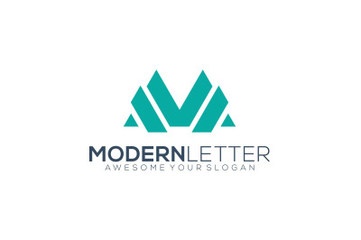 letter v or m vector template logo design