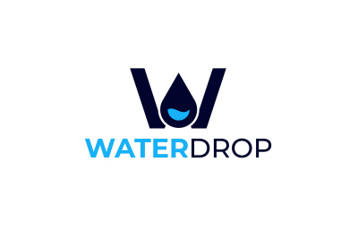 letter w drop vector template logo design