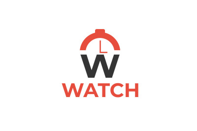 letter w watch vector template logo design
