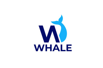letter w whale logo vector template logo design