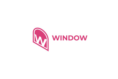 letter w window vector template logo design