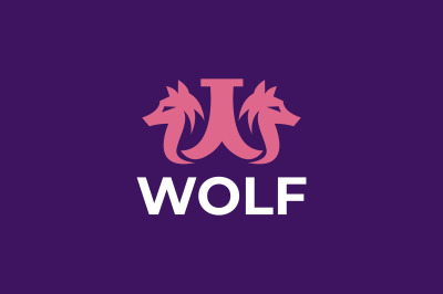 letter w wolf logo vector template logo design
