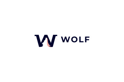 letter w wolf vector template logo design