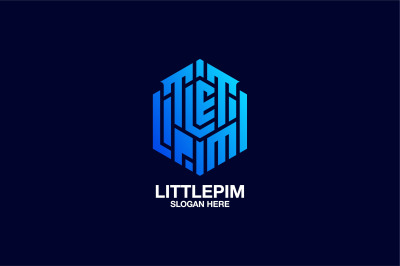 letters little pim vector template logo design