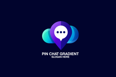 location pin chat vector template logo design