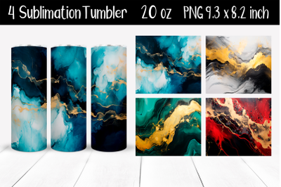 Set Marble stains Sublimation Tumbler Wrap 20 oz