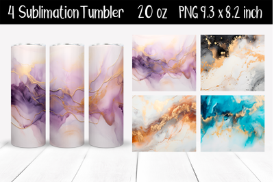 Set Marble stains Sublimation Tumbler Wrap 20 oz