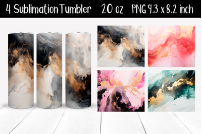 Set Marble stains Sublimation Tumbler Wrap 20 oz