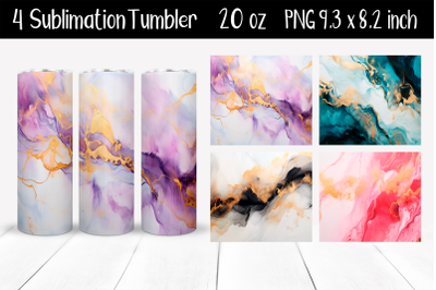 Set Marble stains Sublimation Tumbler Wrap 20 oz