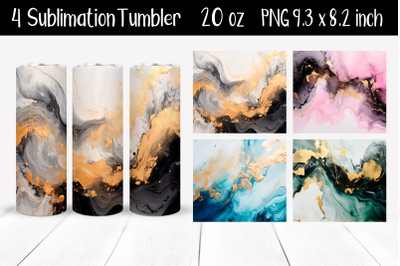 Set Marble stains Sublimation Tumbler Wrap 20 oz