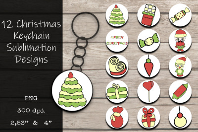 Christmas Keychain Sublimation PNG Designs