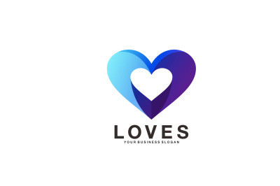 love heart vector template logo design