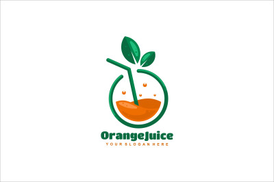 natural orange juice vector template logo design