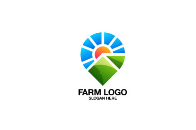 nature farm location vector template logo design