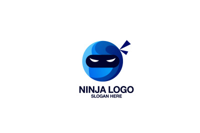 ninja face vector template logo design