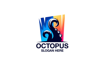 octopus vector template logo design