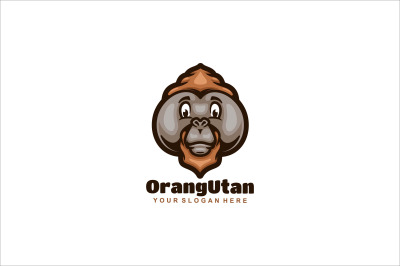 orangutan face vector template logo design