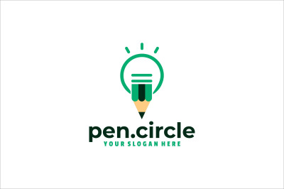 pencil bulb vector template logo design