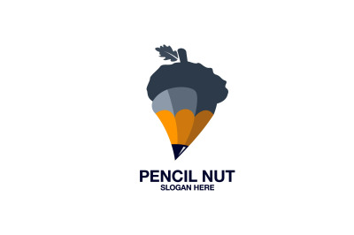 pencil nut vector template logo design