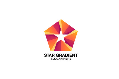 pentagon star vector template logo design