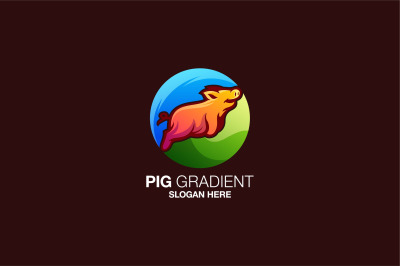 pig vector template logo design