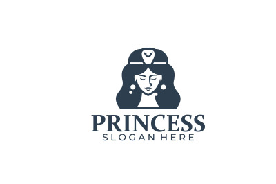 princess face vector template logo design