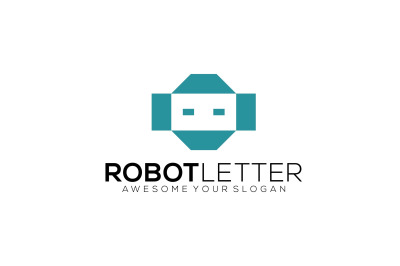 robot face logo vector template logo design