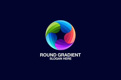 round gradient vector template logo design