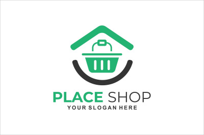 shopping store or place vector template logo design