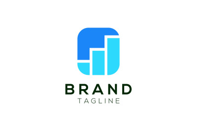 signal bars or stocks vector template logo design