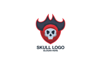 skull pirate vector template logo design