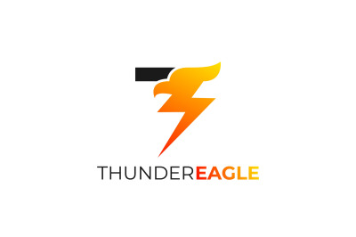 thunder eagle vector template logo design