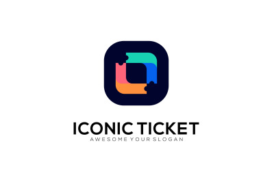 ticket vector template logo design