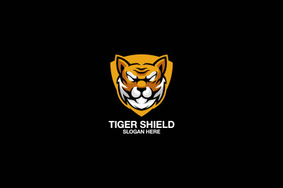 tiger shield vector template logo design