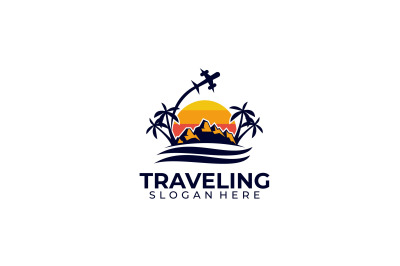travelling vector template logo design