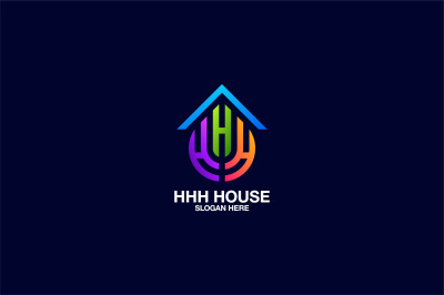triple letter h logo vector template logo design