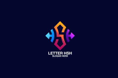triple letter hsh vector template logo design