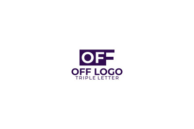 triple letter off vector template logo design