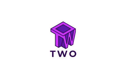 triple letter two vector template logo design