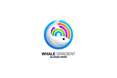 whale vector template logo design