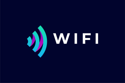 wifi signals vector template logo design