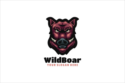 wild boar vector template logo design