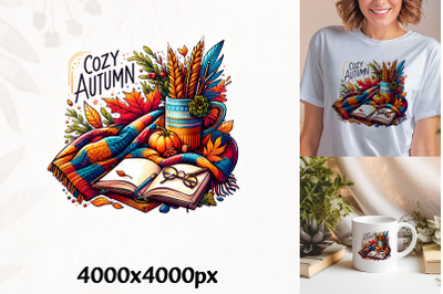 Cozy Autumn Reads Clipart