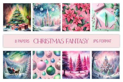 Christmas Fantasy Digital Scrapbook Paper